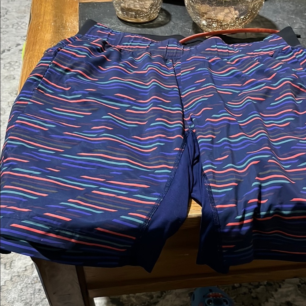 Lululemon Athletica Blue and Red Board Shorts